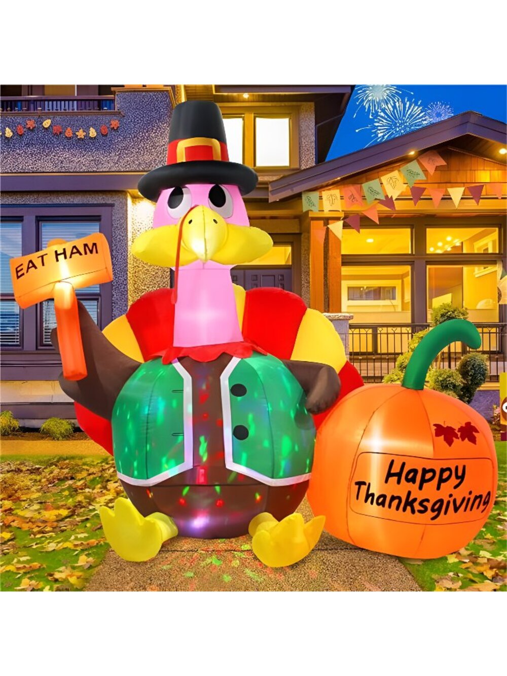Inflatable Turkey Outdoor Thanksgiving Decoration 6ft Giant Blow Up Turkey